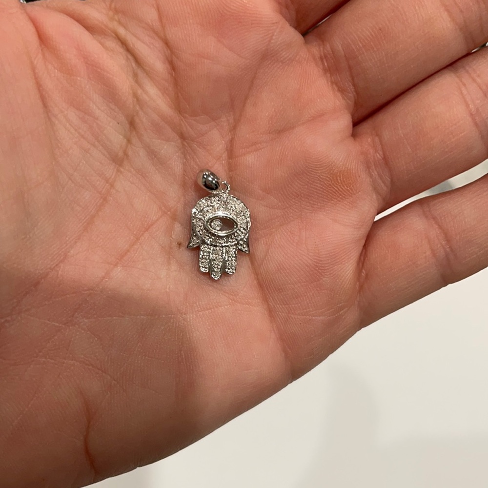 White gold and diamond hamsa
